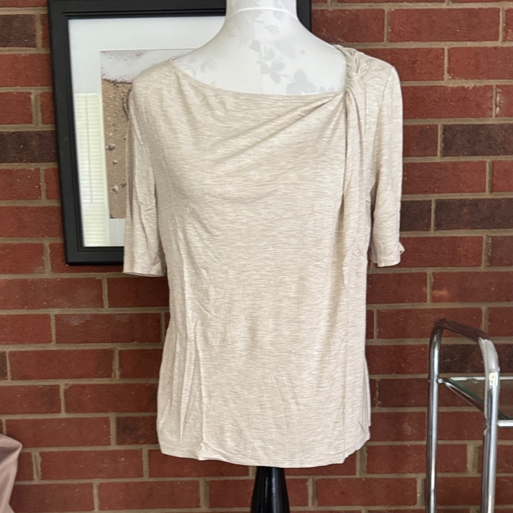Chico’s Oatmeal Short Sleeve Knit Tee